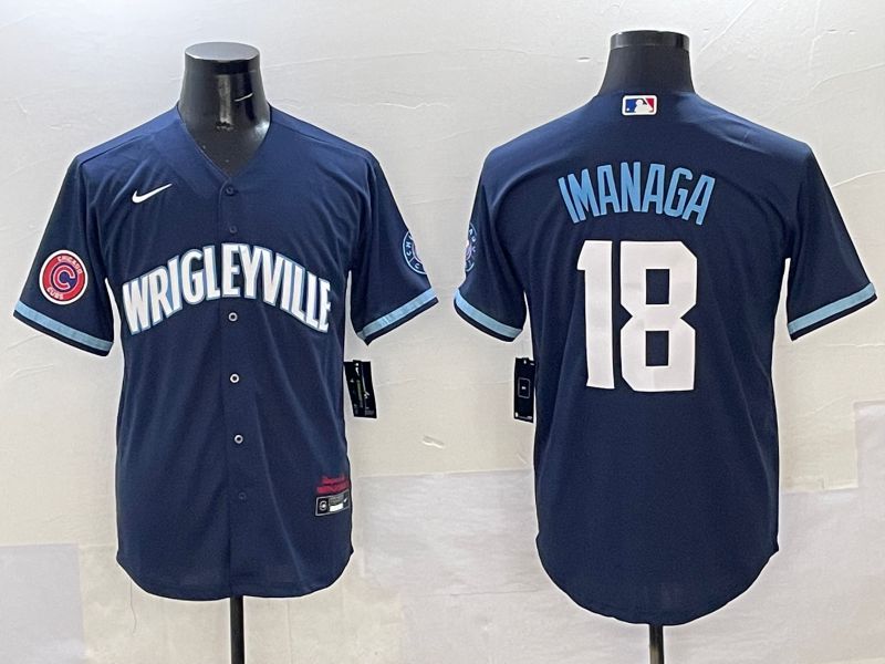 Men Chicago Cubs 18 Imanaga Dark Blue City Edition 2025 Nike MLB Jersey style 5